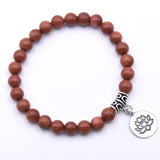 NIUYITID Women's Bracelet Lotus Energy Lava Stone Bracelet Men Buddha Charm Yoga Bead Jewelry Ethnic Accessories
