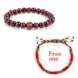 2pcs Buy One Get One Free Natural Wood Beaded Buddhist Buddha Bracelet Lucky weaved   Bracelet Handmade Rope Bracelet Male Female    0,89